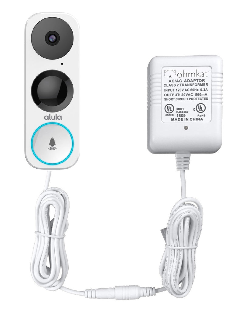 OhmKat Video Doorbell Power Supply - Compatible with Alula Video Doorbell