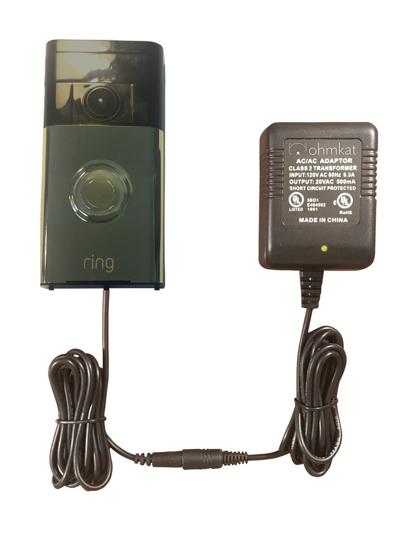 OhmKat Video Doorbell Power Supply - Compatible with Ring Video Doorbell
