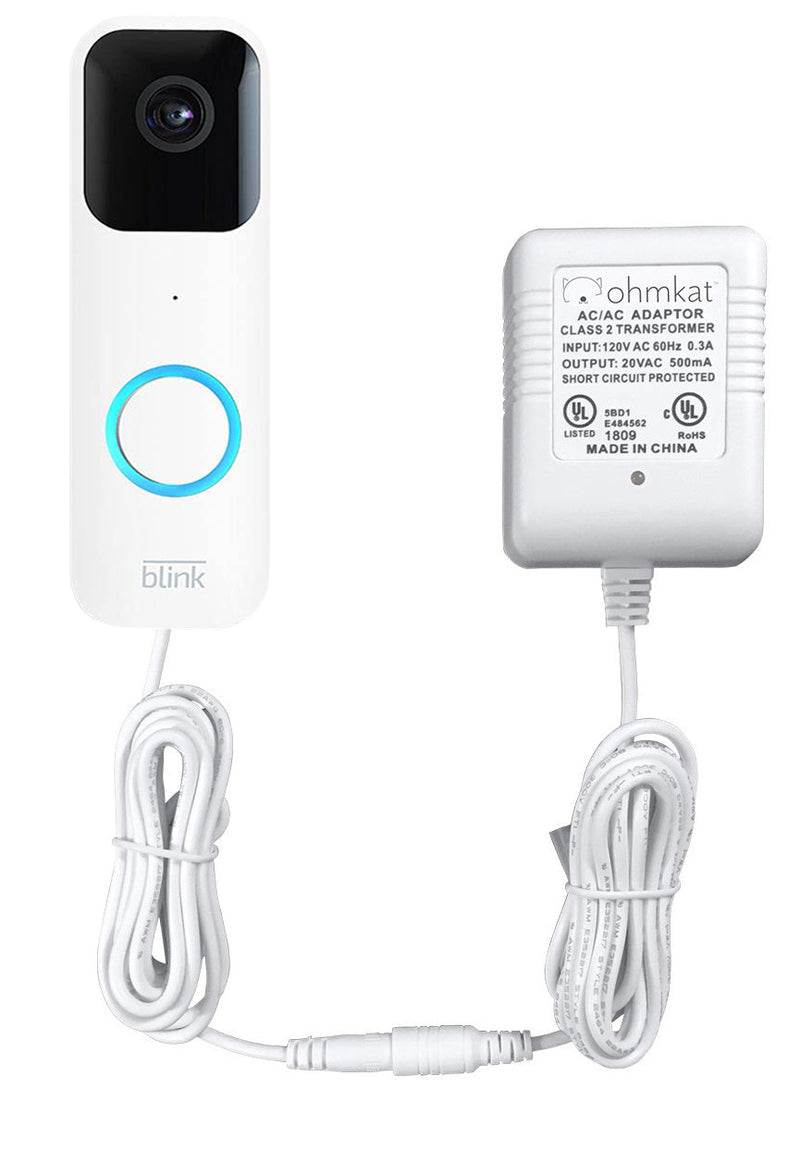 OhmKat Video Doorbell Power Supply - Compatible with Blink Smart Wi-Fi Video Doorbell