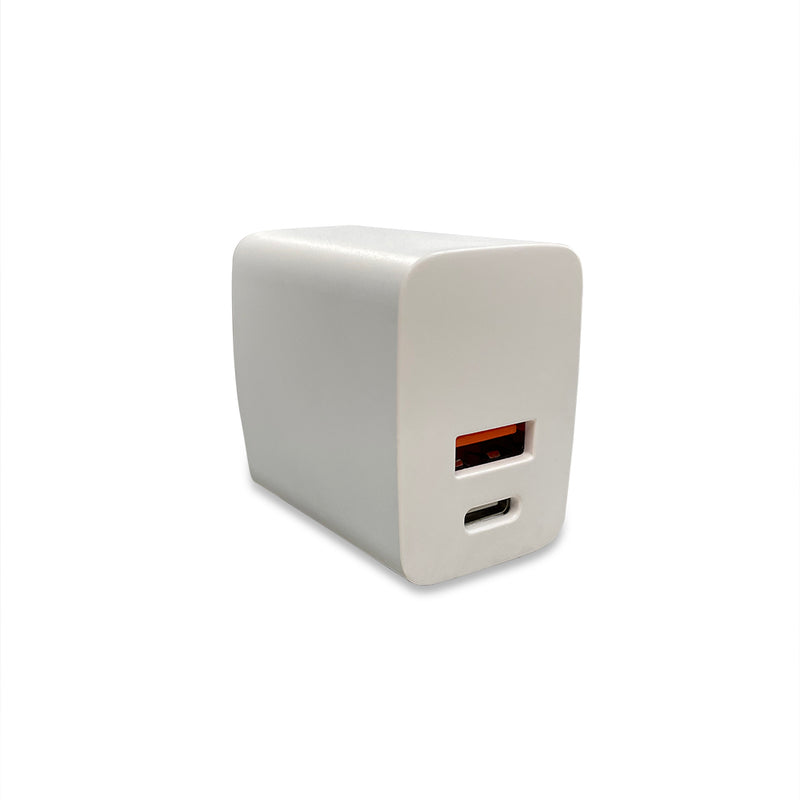 Innovative Fast Charger for the New iPhone 12s - Dual Port (USB C/A) at 20 Watts (Black/White)