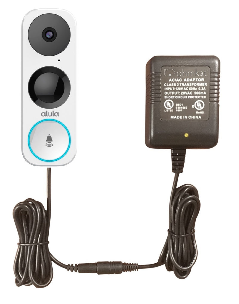 OhmKat Video Doorbell Power Supply - Compatible with Alula Video Doorbell